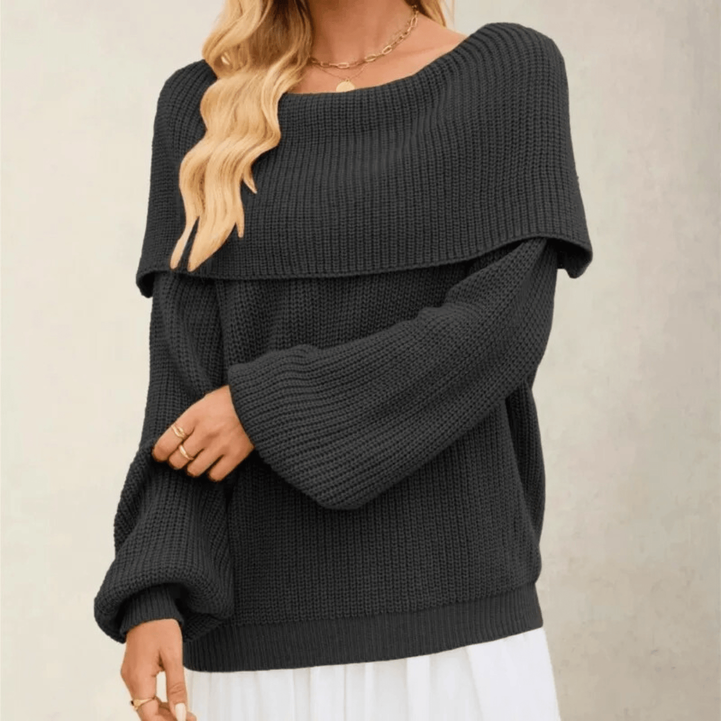 Cashmere Convertible Neckline Pullover