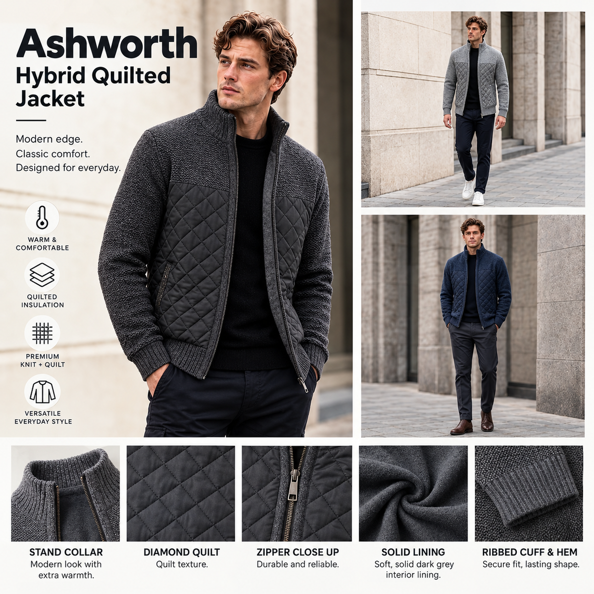 Ashworth Hybrid Quilted Jacket