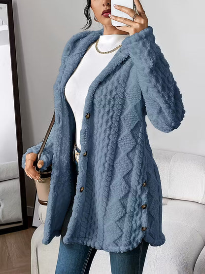 Cloudweight Cable-Knit Fleece Cardigan