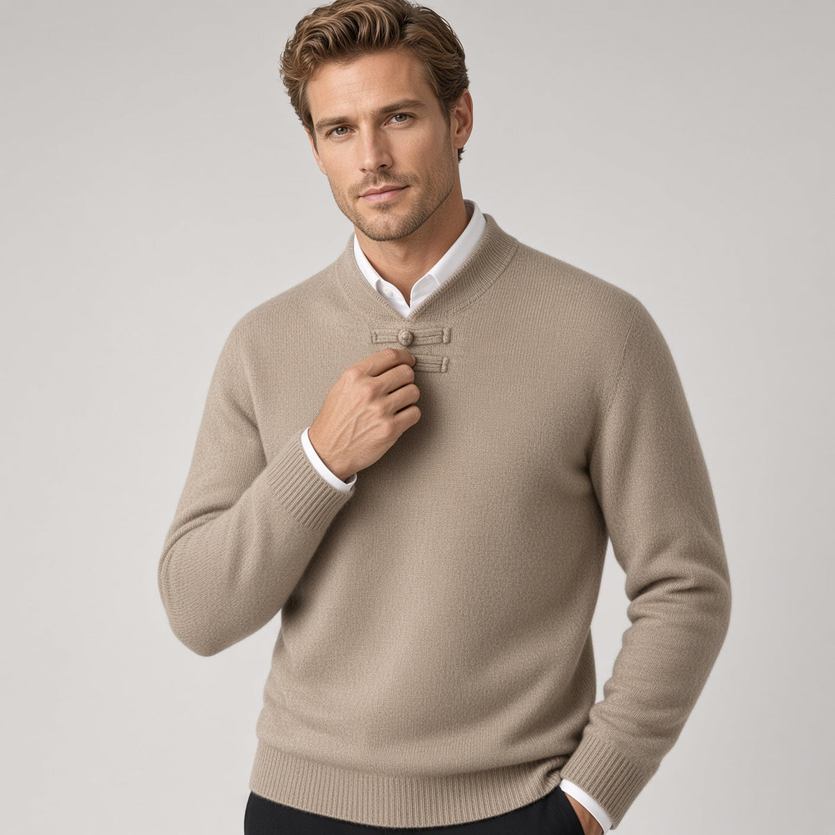 Marchetti Frog-Button Sweater