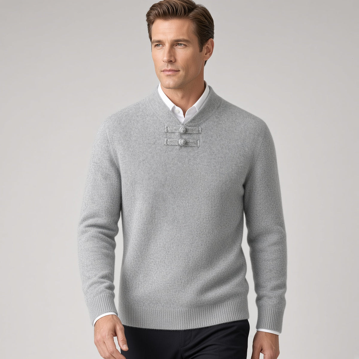Marchetti Frog-Button Sweater
