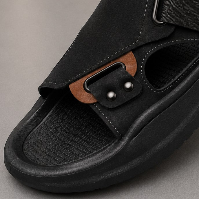 Greige Closed-Toe Technical Sandal