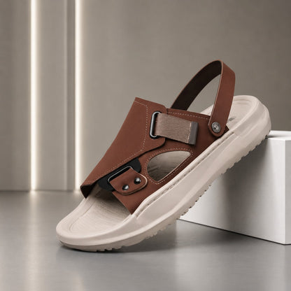 Greige Closed-Toe Technical Sandal