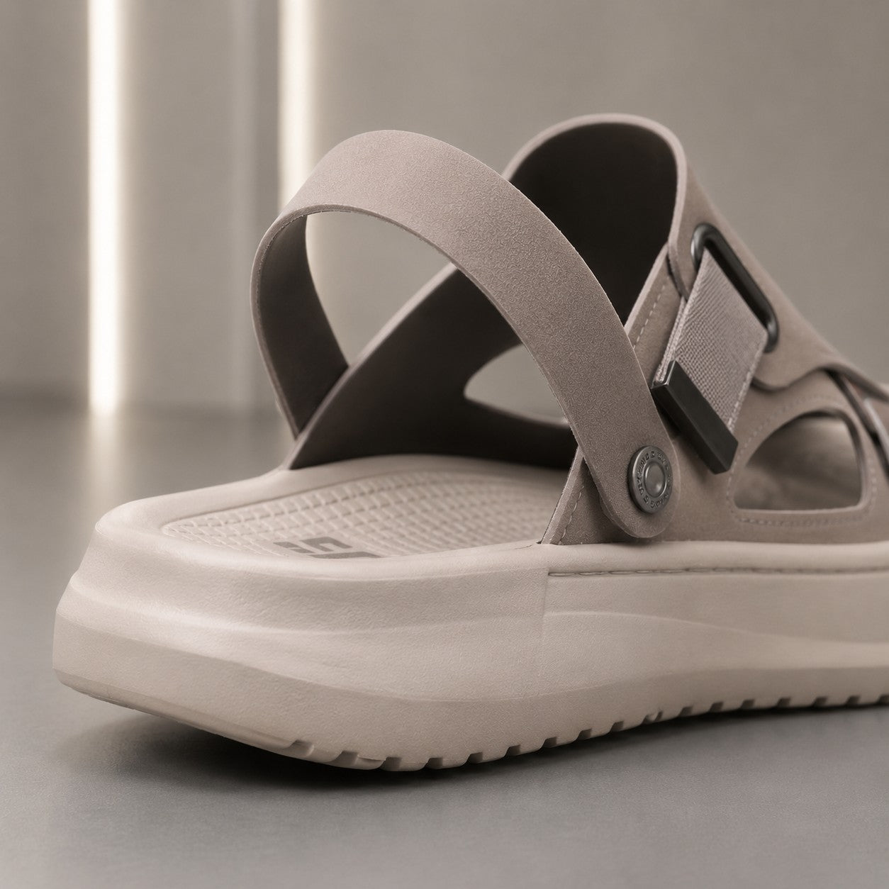Greige Closed-Toe Technical Sandal
