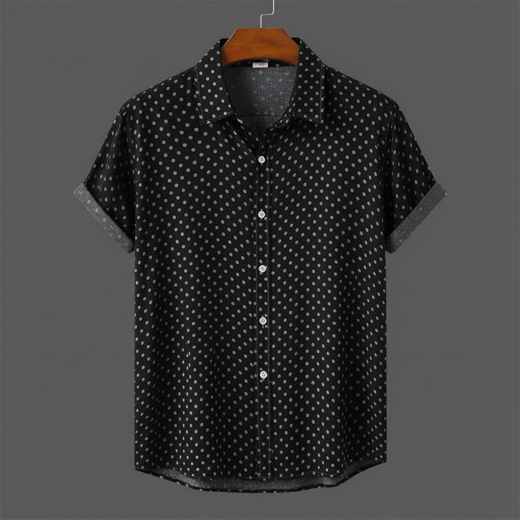Short-Sleeve Polka Dot Shirt
