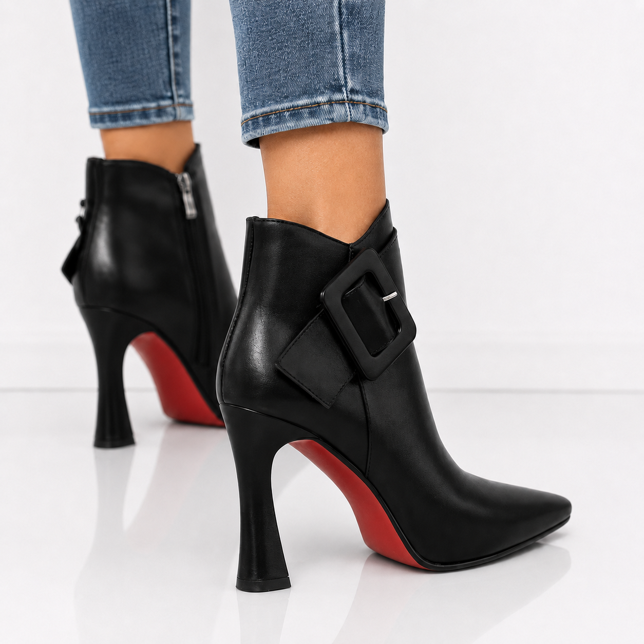 Delphine Buckle Ankle Boots