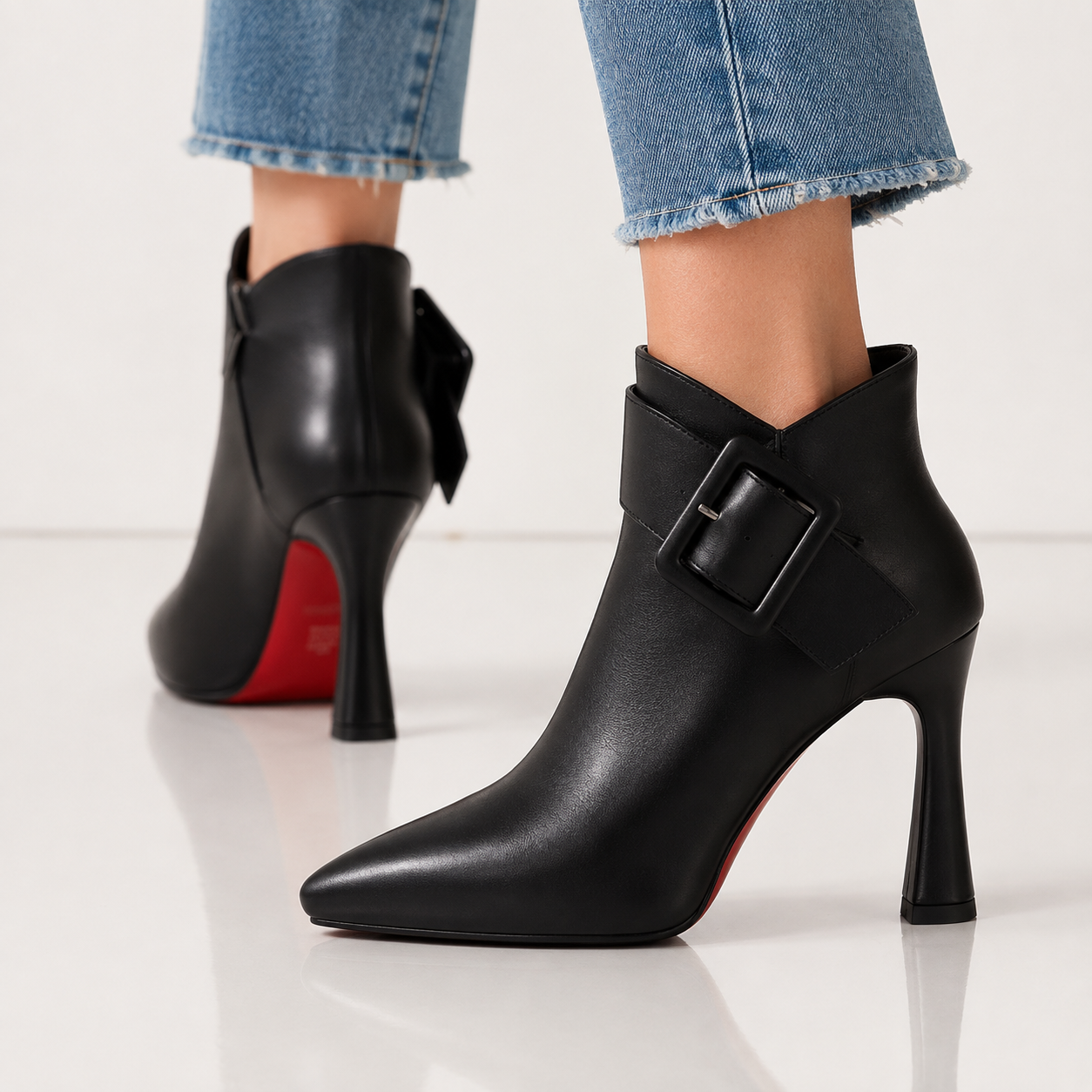 Delphine Buckle Ankle Boots