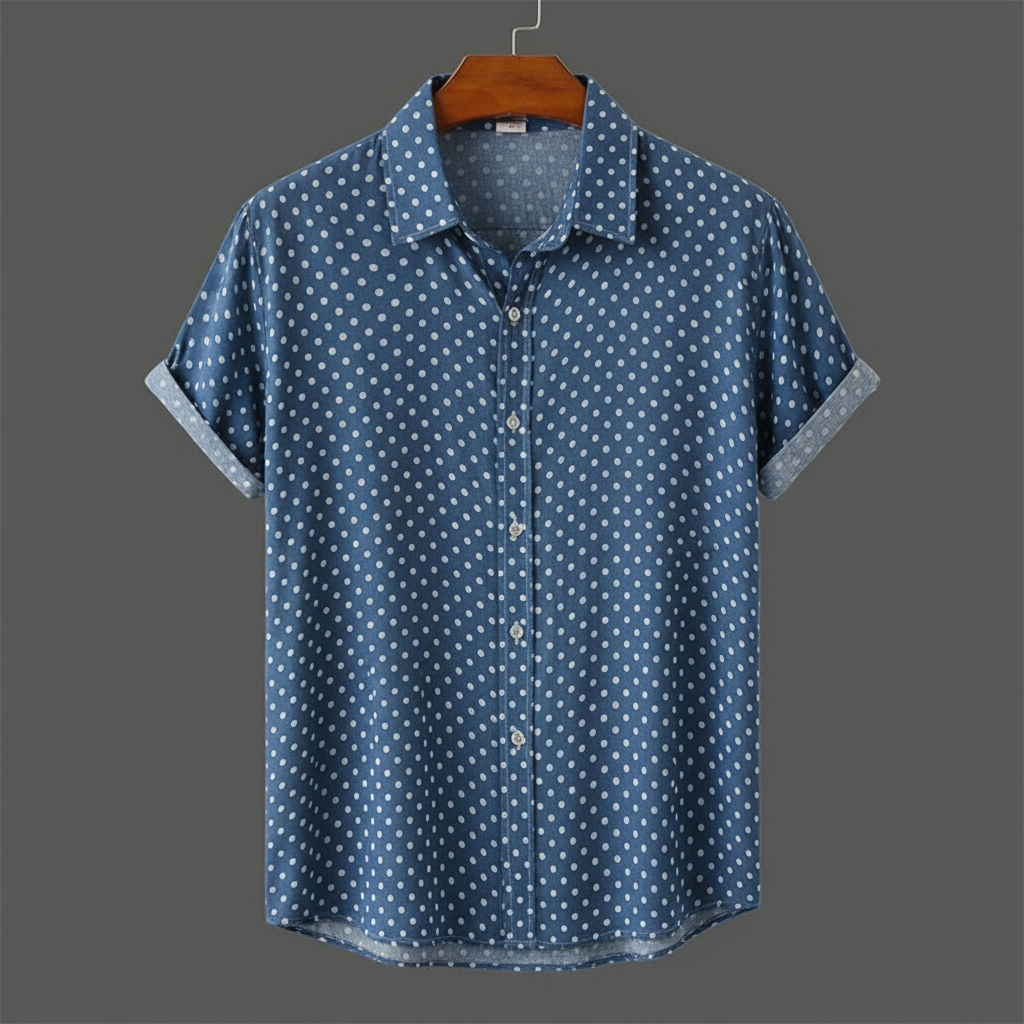 Short-Sleeve Polka Dot Shirt