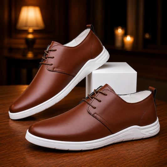 Cognac Leather Derby Sneaker