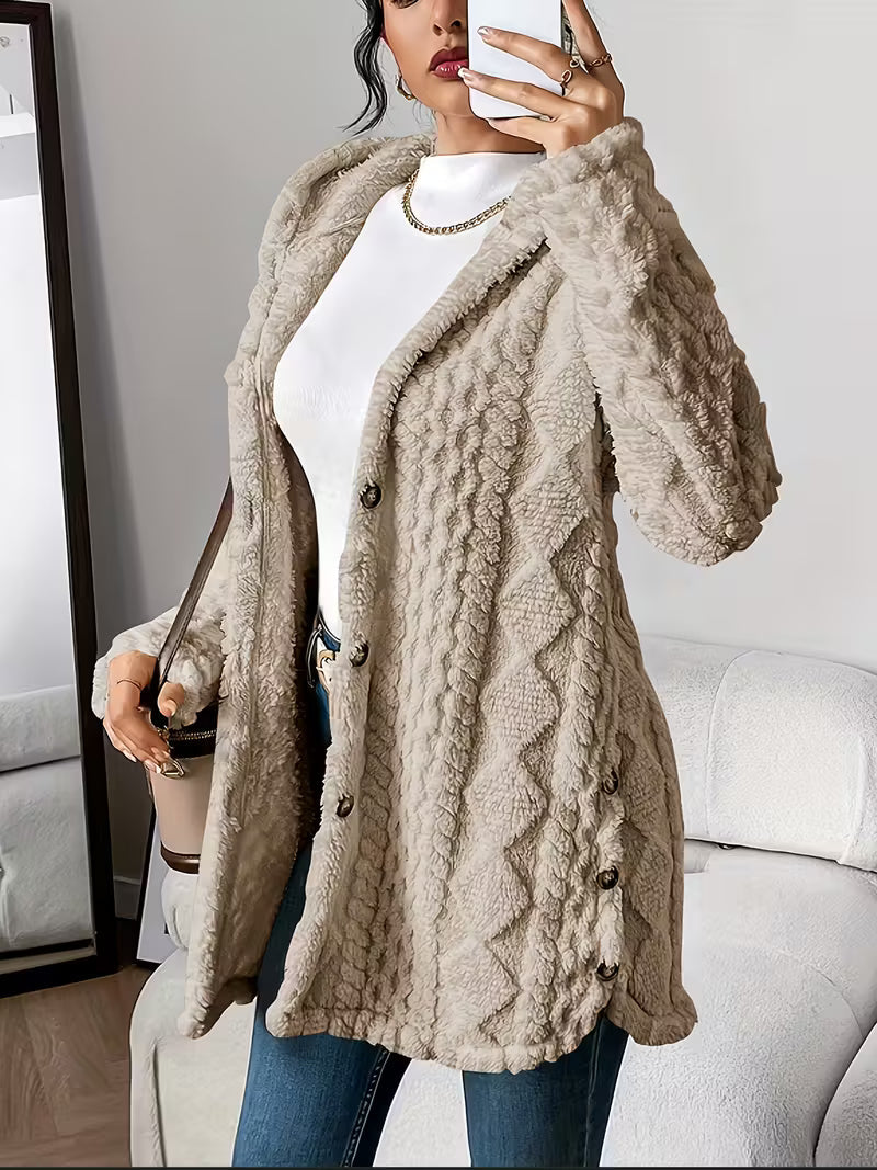 Cloudweight Cable-Knit Fleece Cardigan