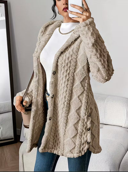 Cloudweight Cable-Knit Fleece Cardigan