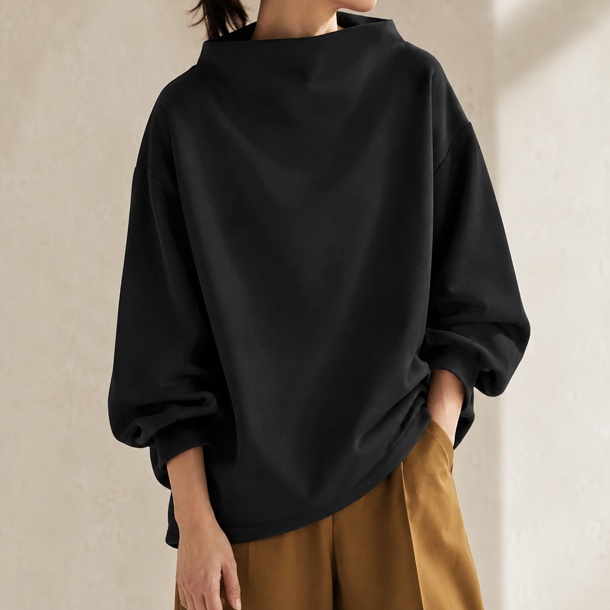 Verlaine Funnel-Neck Blouse