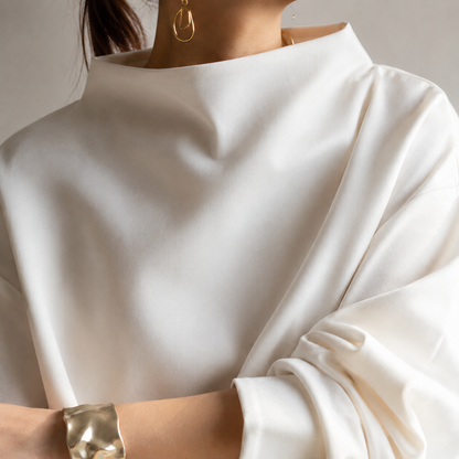 Verlaine Funnel-Neck Blouse