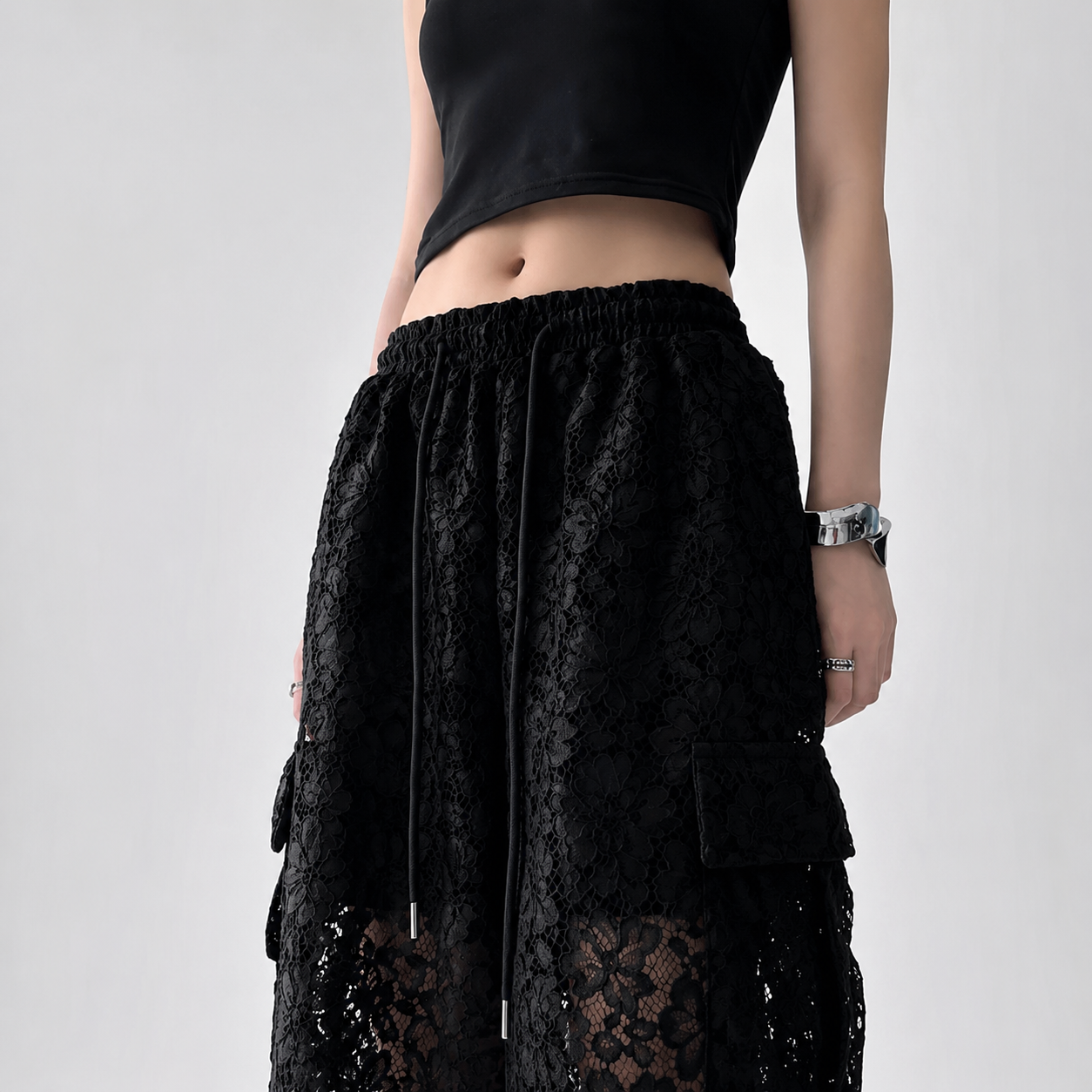 Vesper Sheer Lace Cargo Trouser
