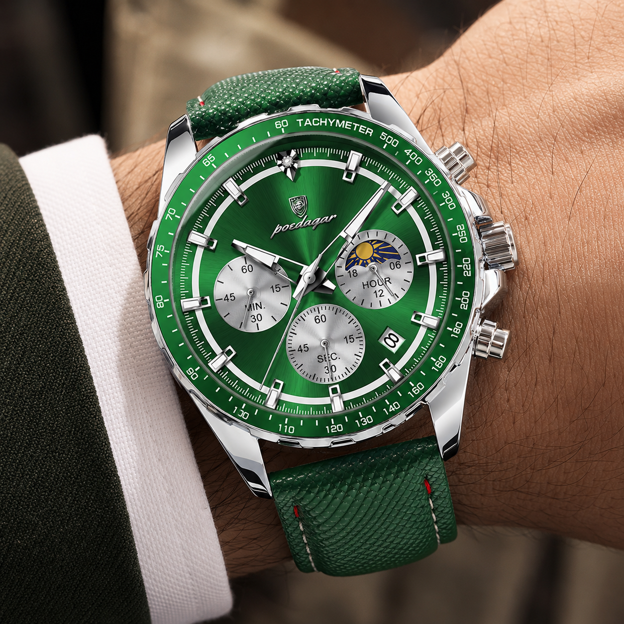 Meridian Leather Chronograph Watch