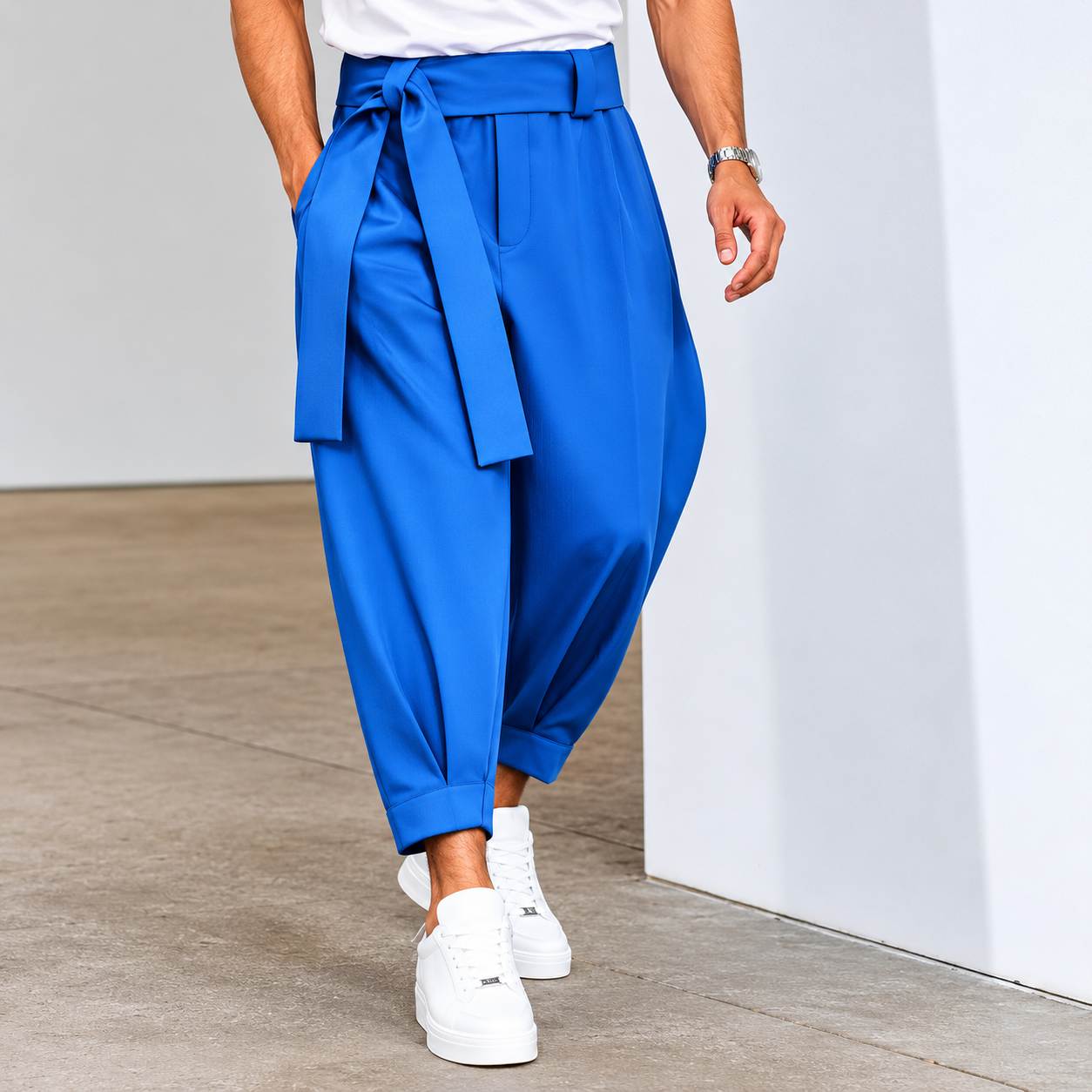 Belted Tapered Trouser