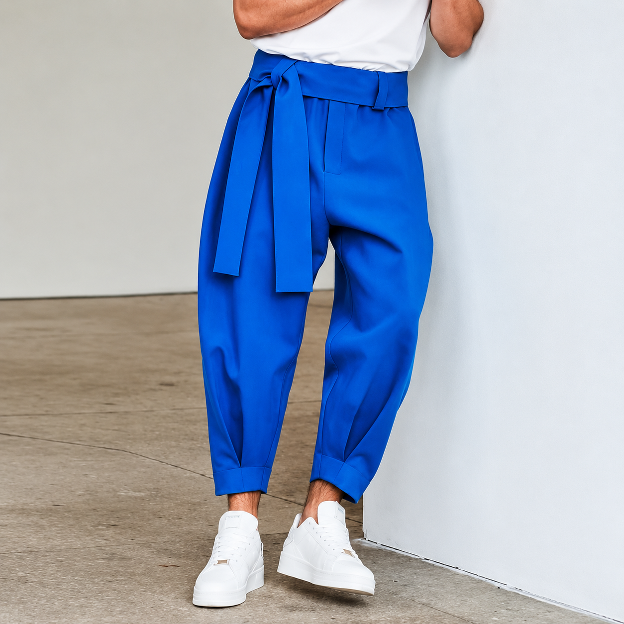 Belted Tapered Trouser