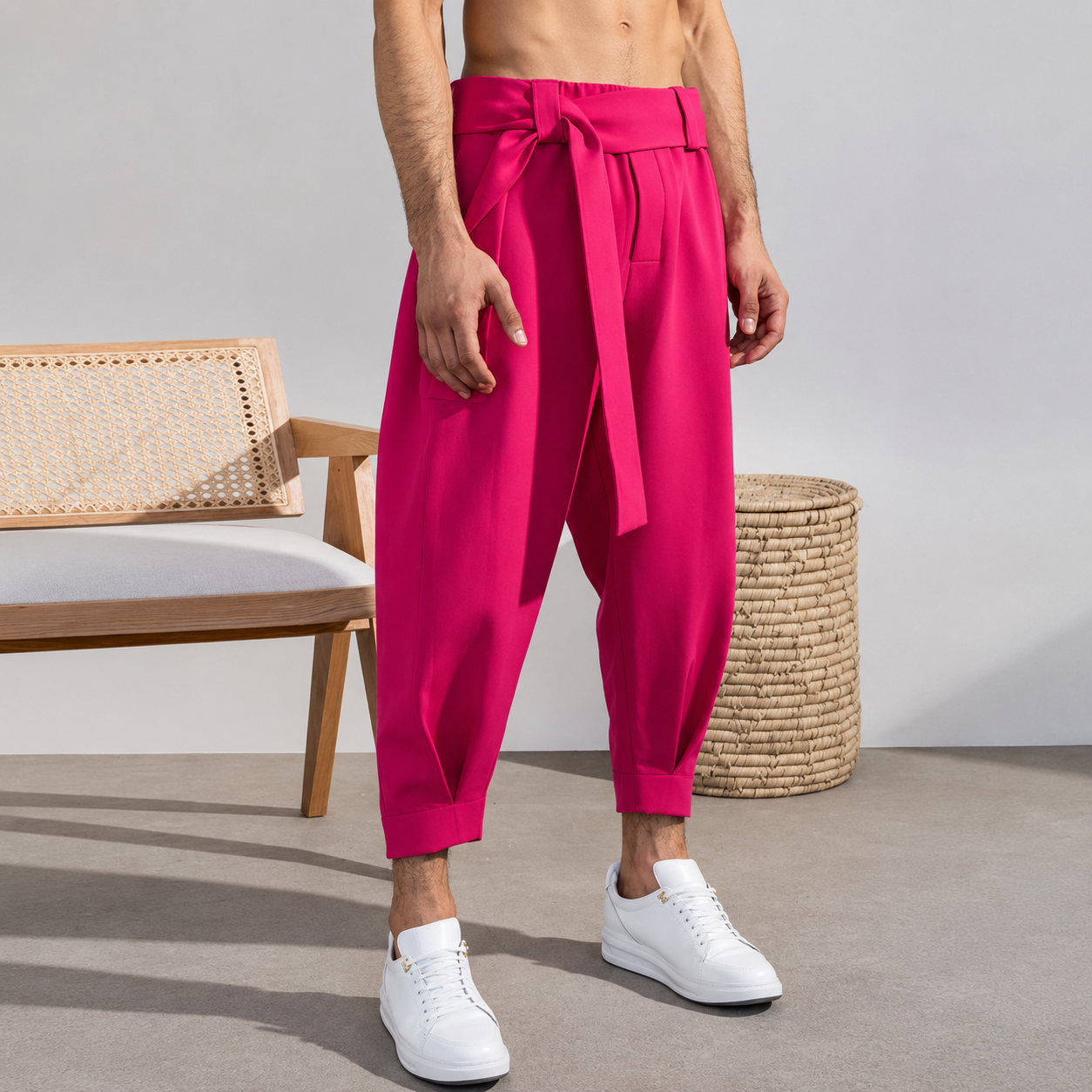Belted Tapered Trouser