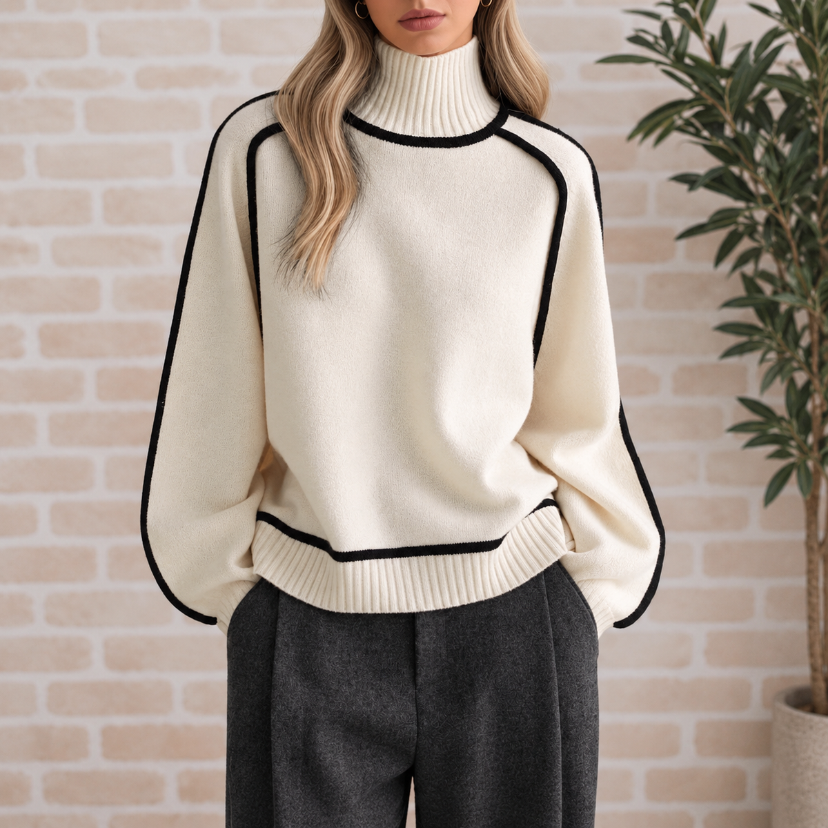 Castellane Piped Turtleneck