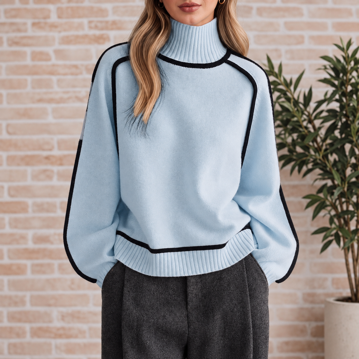 Castellane Piped Turtleneck
