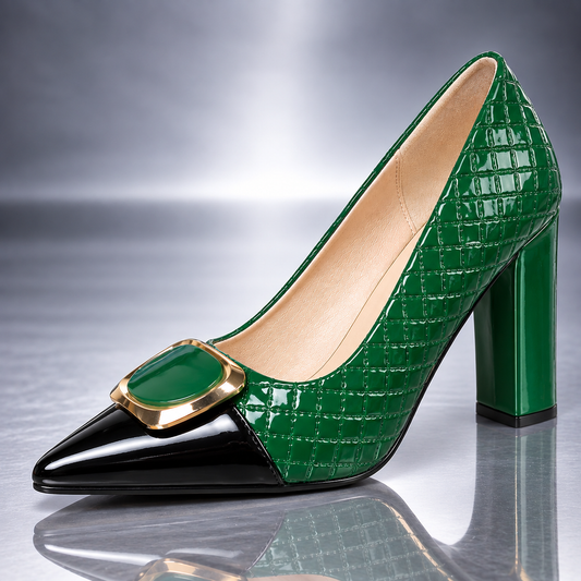 Bordeaux Quilted Patent Pump