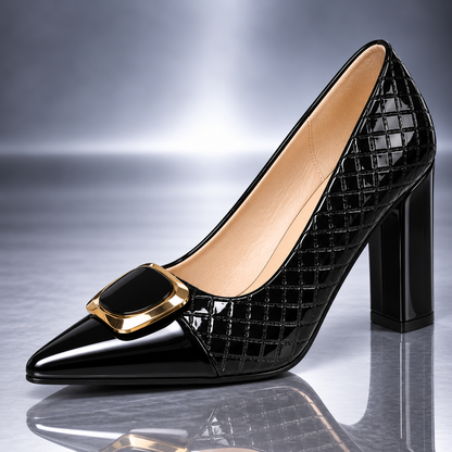 Bordeaux Quilted Patent Pump