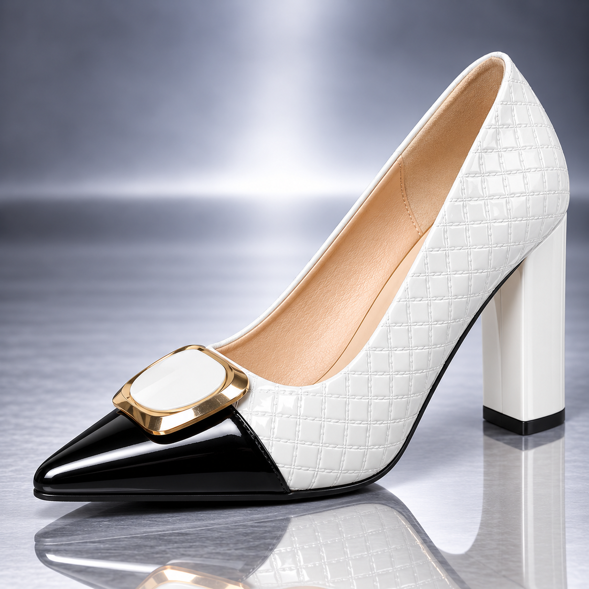 Bordeaux Quilted Patent Pump