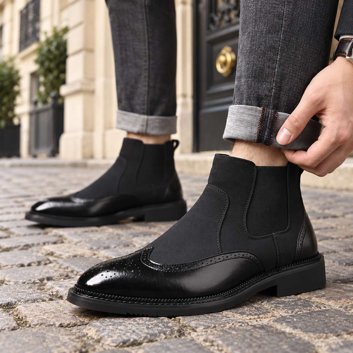 Nightshade Brogue Chelsea Boots