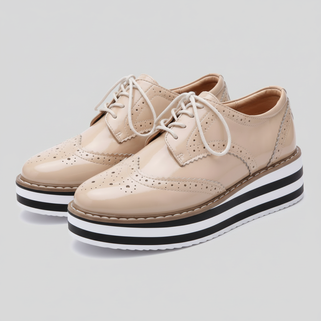 Platform Wingtip Oxford Shoes