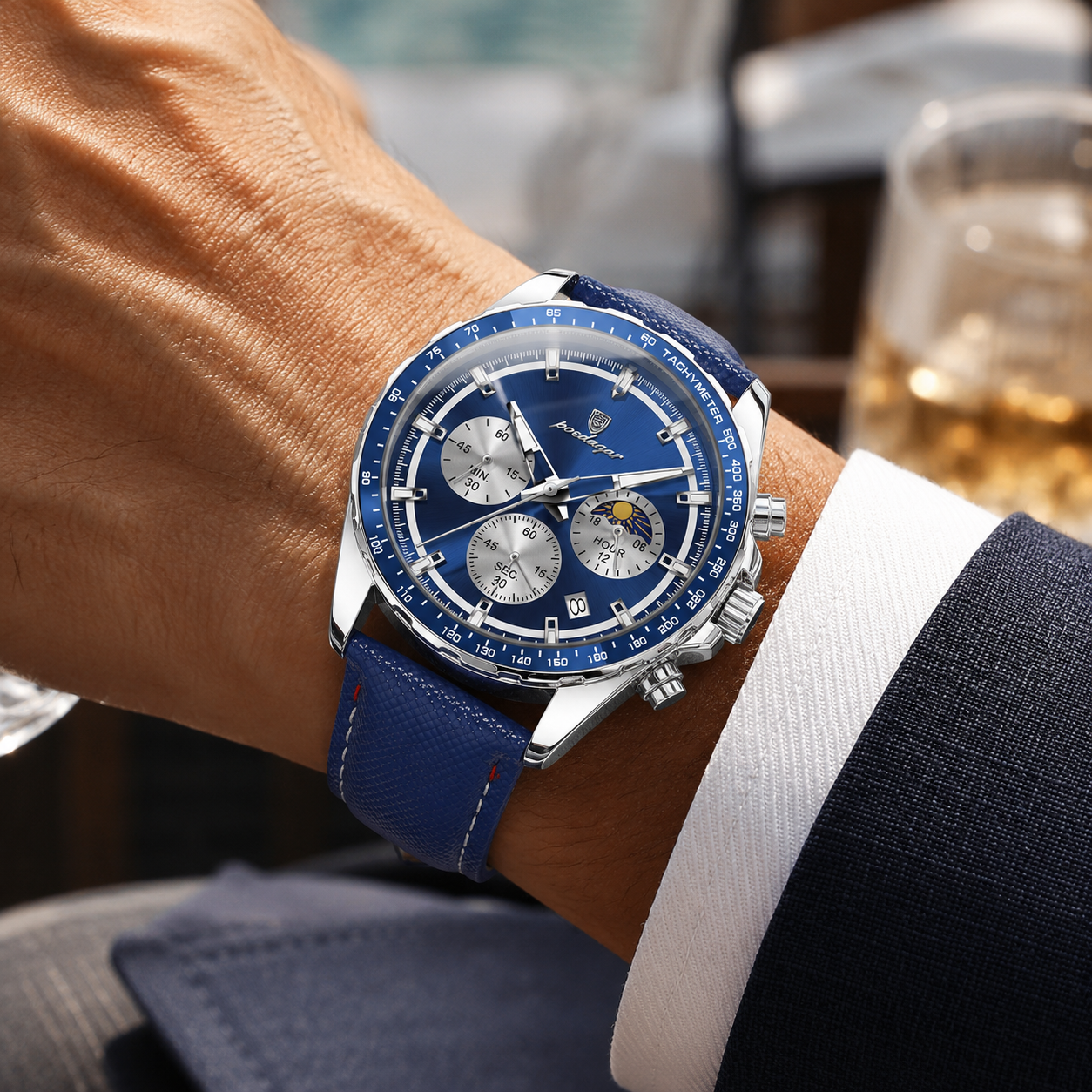 Meridian Leather Chronograph Watch