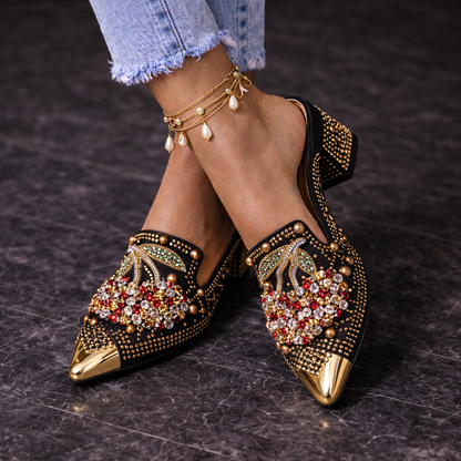 Midnight Bloom Crystal Mule