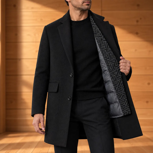 Sinclair Hidden-Lining Wool Overcoat