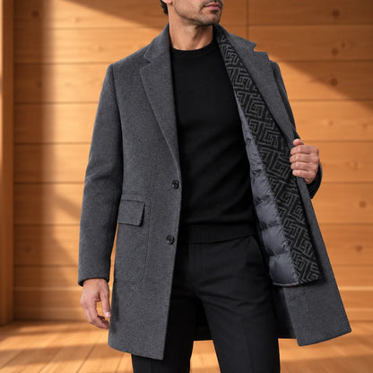 Sinclair Hidden-Lining Wool Overcoat