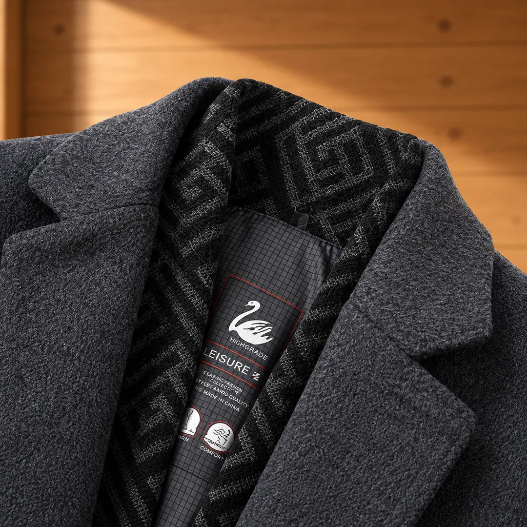 Sinclair Hidden-Lining Wool Overcoat