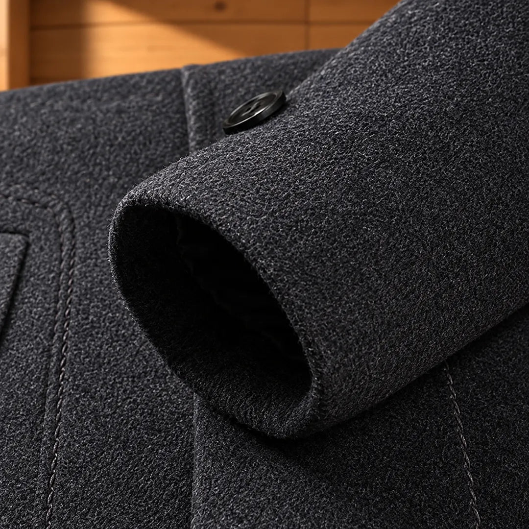Sinclair Hidden-Lining Wool Overcoat
