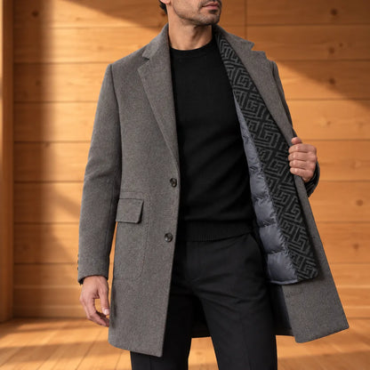 Sinclair Hidden-Lining Wool Overcoat