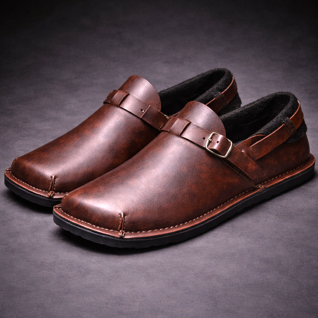 Bordeaux Oxblood Fleece Mule