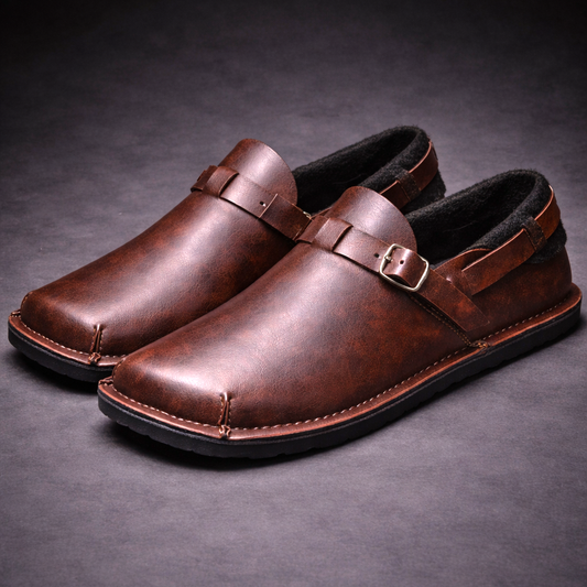 Bordeaux Oxblood Fleece Mule