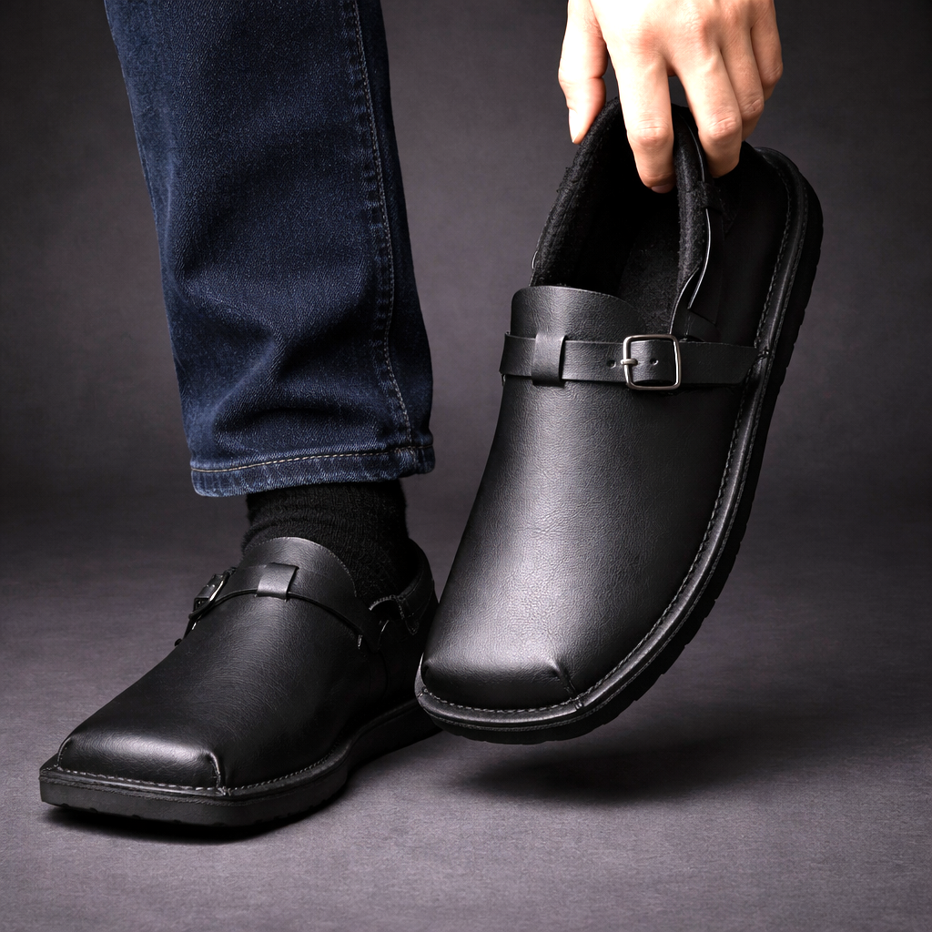 Bordeaux Oxblood Fleece Mule