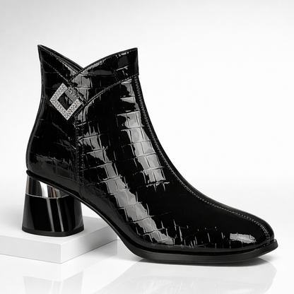 Monarch Crystal-Buckle Ankle Boots