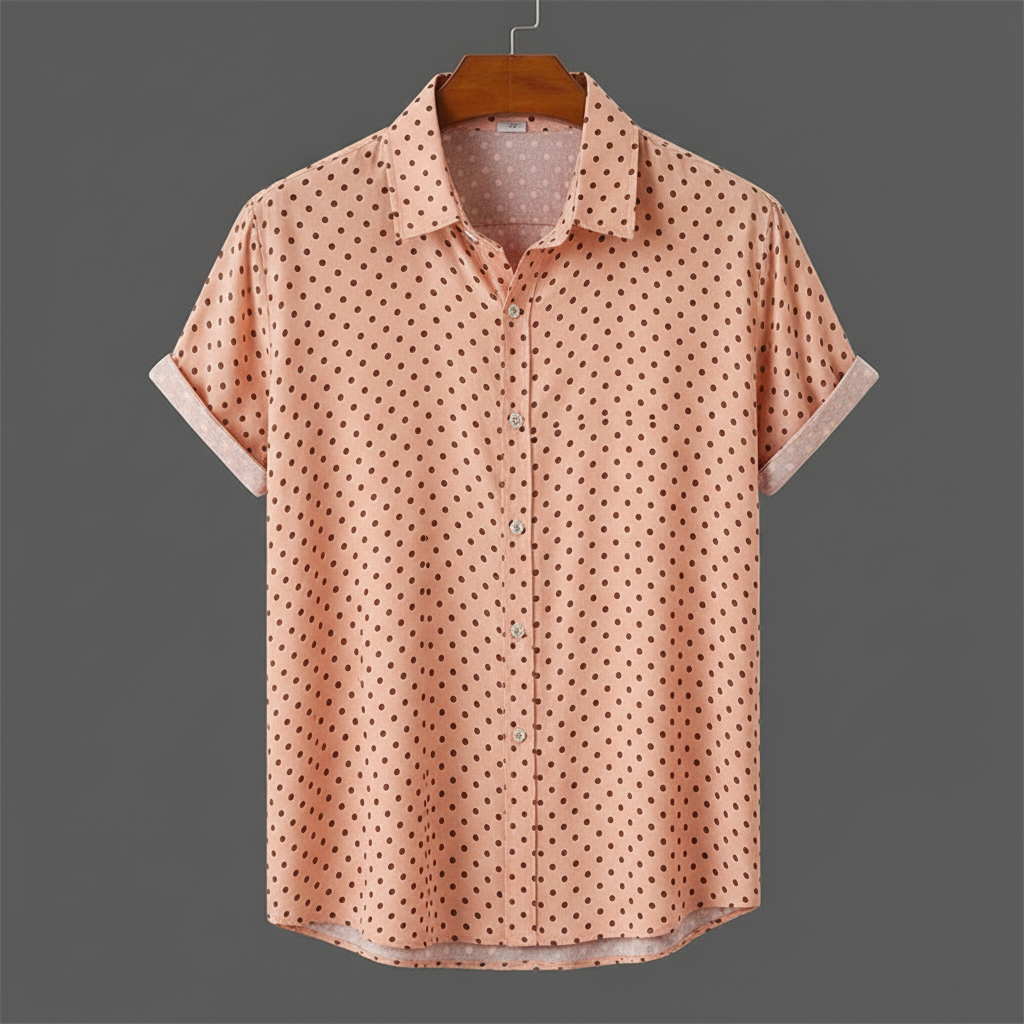 Short-Sleeve Polka Dot Shirt