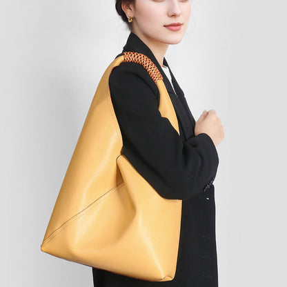 Amber Braided-Handle Slouch Tote