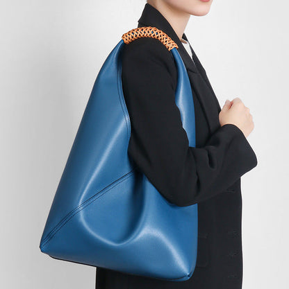 Amber Braided-Handle Slouch Tote