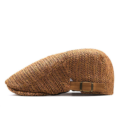 Raffia Flat Cap