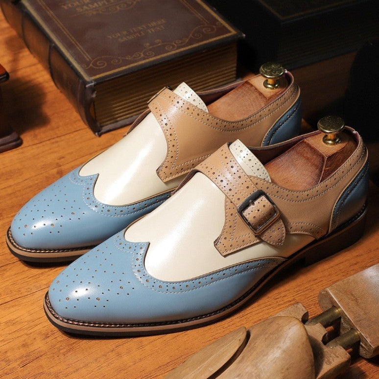 Bespoke Tri-Color Single Monk Shoes