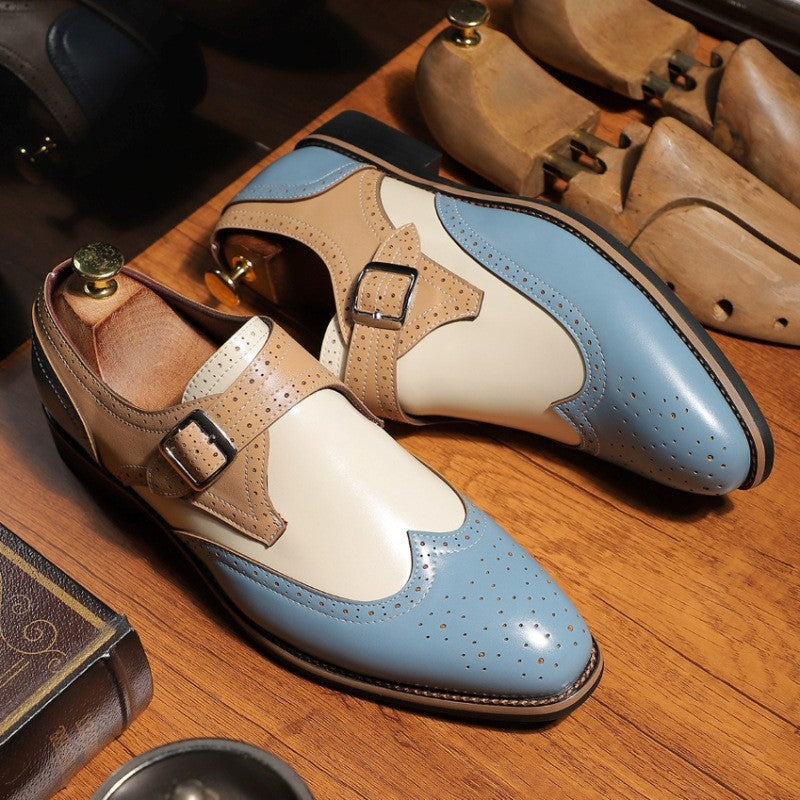 Bespoke Tri-Color Single Monk Shoes