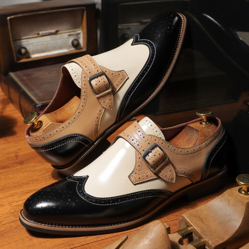 Bespoke Tri-Color Single Monk Shoes