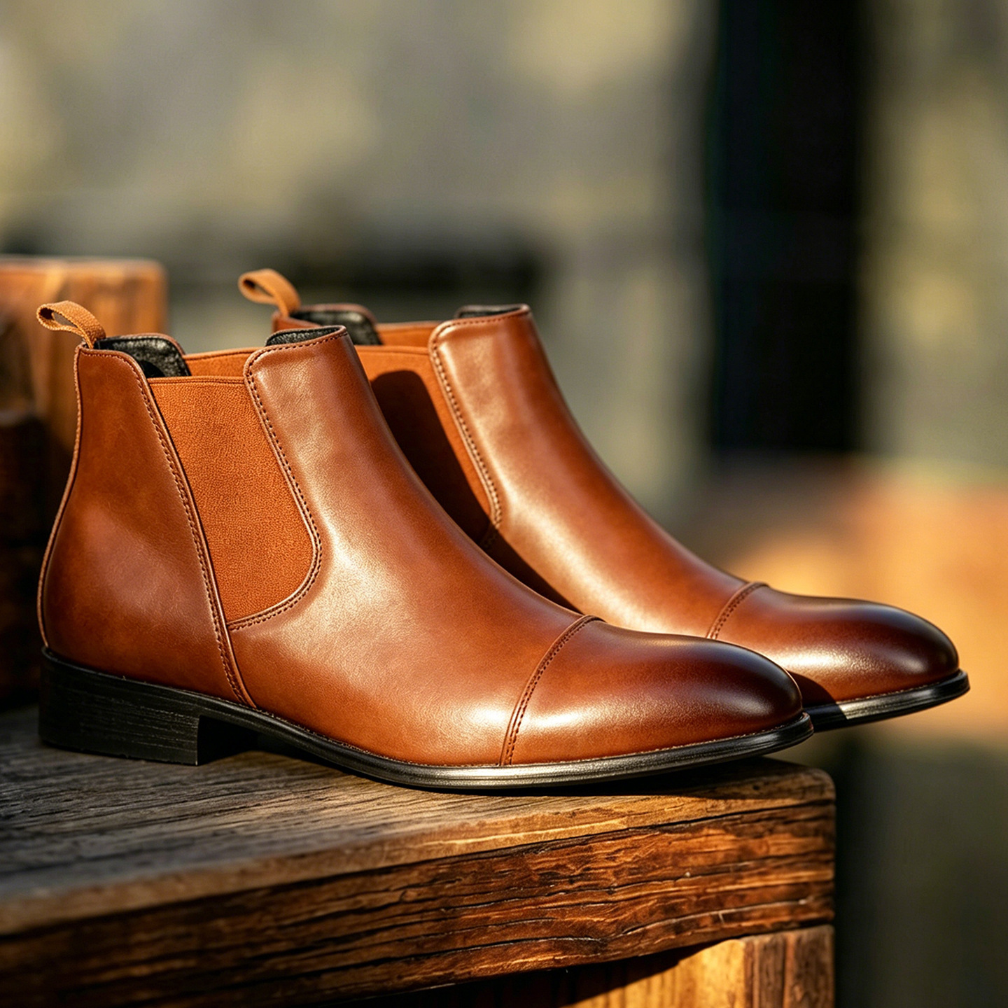 Oxblood Cap-Toe Chelsea Boots
