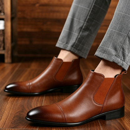 Oxblood Cap-Toe Chelsea Boots