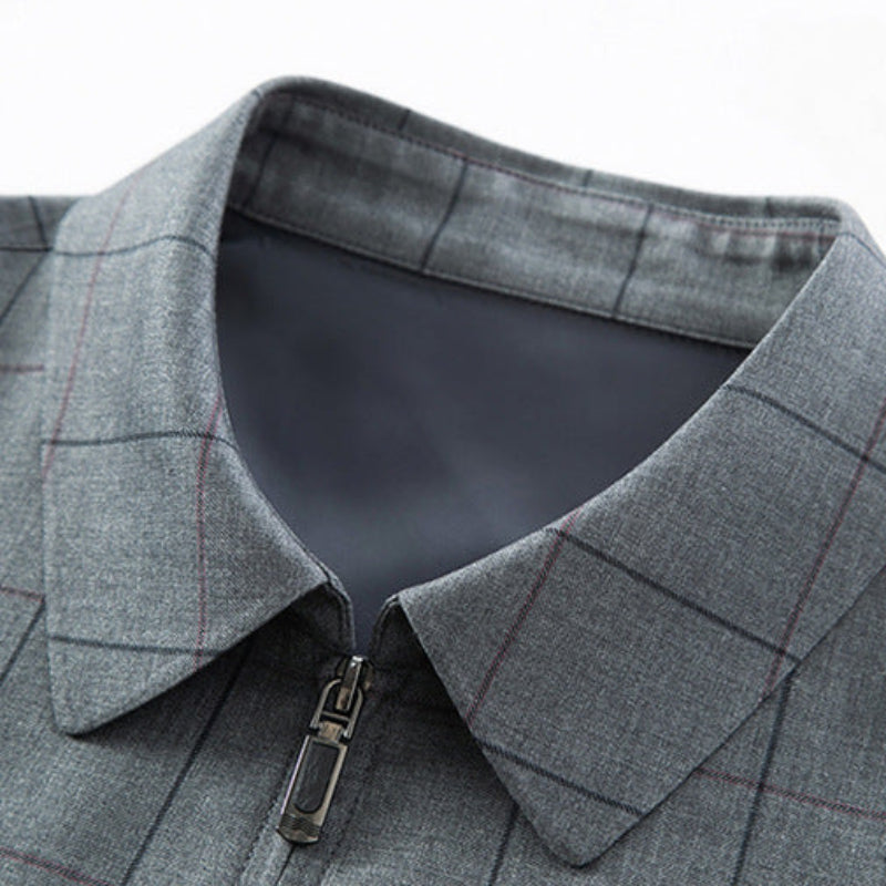 Architectural Check Collar Jacket